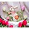 Ceramic Easter Bunny Rabbit with Flowers Teapot,Ceramic Tea Kettle for Tea